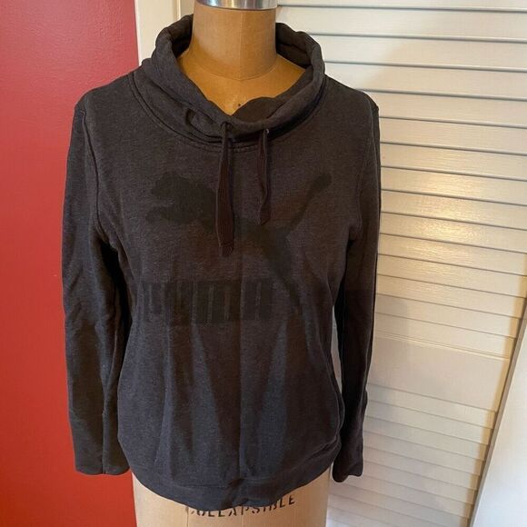 PUMA | dark gray cowl neck sweatshirt S - Picture 3 of 8